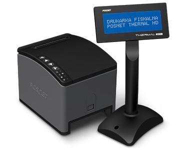 Wyświetlacz wolnostojącym w drukarce fiskalnej.